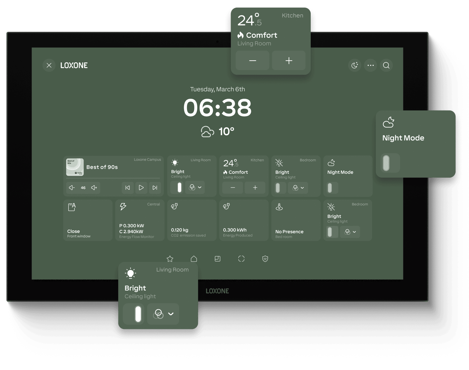 Loxone Wall Display 10 Zoll – Featuredarstellung